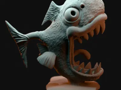 3d funny fish model 3D print model
