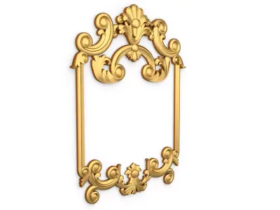 Plaster decorative frame wall ornament onlay 01 3D print model
