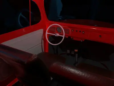 Classic Car PBR - Beetle Low-poly 3D model
