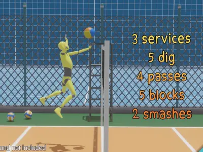 Volley-ball animations - Motion Cast14 Vol1 3D model