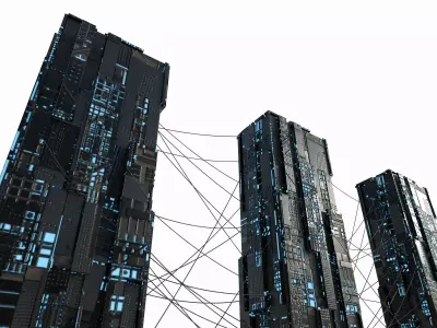 sci-fi structures Low-poly 3D model