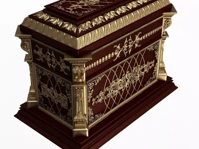 Chest 07 Red Low-poly 3D model