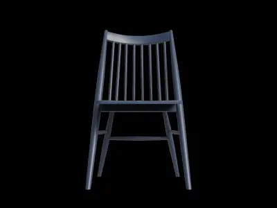 Blue Paint Wooden Chair Low-poly 3D model