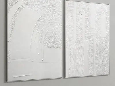 Plaster Two Photo Frame 137 Low-poly 3D model