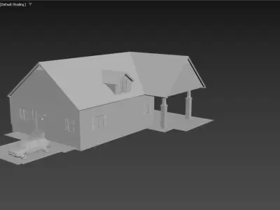House with interior no textured  3D model