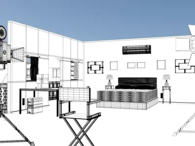 Movie Set 3D Modelling  Free low-poly 3D model