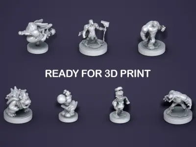 Figures Collection for Decoration and Printing Test 3D print model
