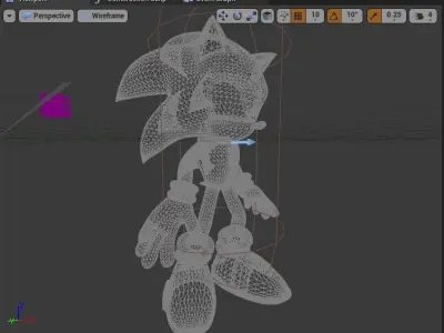 Sonic Animated Unreal Engine 4 Low-poly 3D model