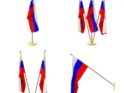 Russia Flag Pack 3D model
