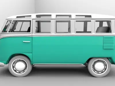 Volkswagen Samba T1 Bus 3D Model Low-poly 3D model Low-poly 3D model