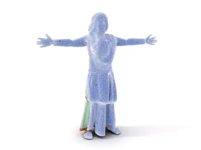 Vibrant Ethnic Dress model pack Low-poly 3D model