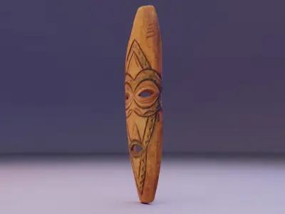 African Mask 06  Low-poly 3D model