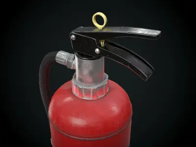 Japanese Fire extinguisher for Games Low-poly 3D model