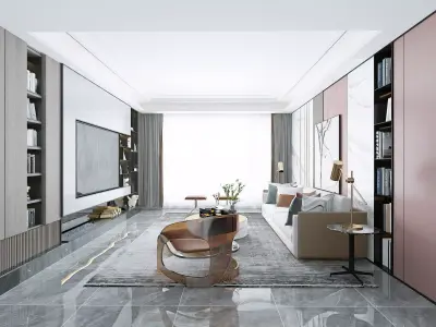 Living Luxury Modern Room 3D model