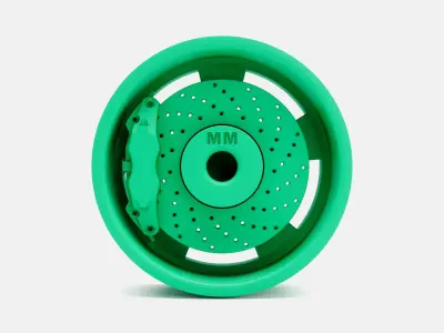 15x7 Pacer Supreme Wheel and Brake 3D print model