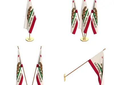 California Flag Pack 3D model