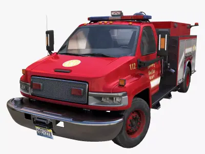 Firetruck Low-poly 3D model