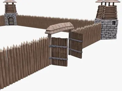 Fort NorthAmerica Low-poly 3D model