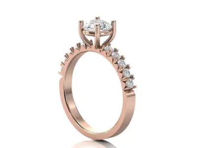 STL 3DM Print Ready Women Diamond Ring Lightweight Printable  3D print model 28