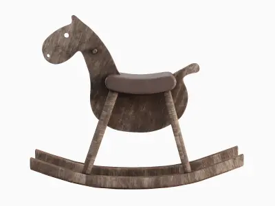 Wooden Rocking Horse 03 3D model