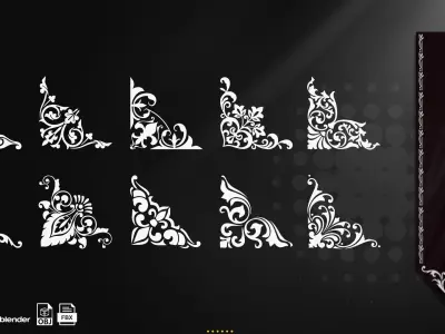 300 Ornamental and linear corner patter Alpha Texture