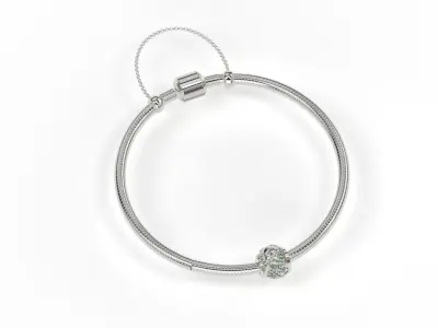 Rounded Intertwined Charm with gems 3D print model