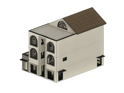 Small Apartment 3D House plan  Low-poly 3D model