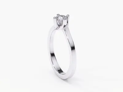ZDR0126 diamond engagement ring in rose and gold 3D print model