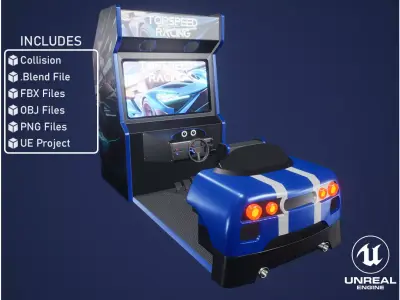 Car Arcade Machine Low-poly 3D model