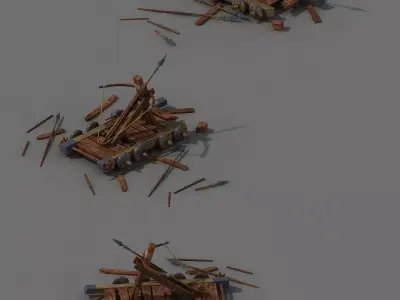 Game Barracks - Broken Vehicle 02 3D model