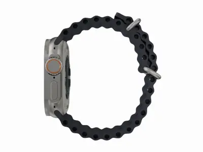 Apple Watch Ultra Ocean Band Midnight Color 3D Model Low-poly 3D model