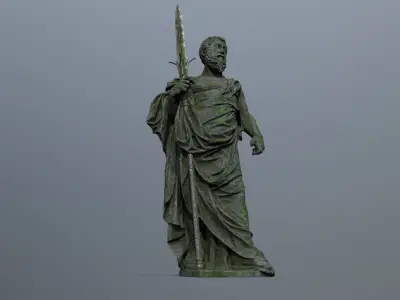 Man Statue Low-poly 3D model