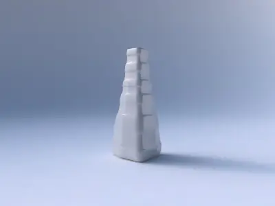 Vase puffy tipped triangle with smooth horizontal ribbons  3D print model