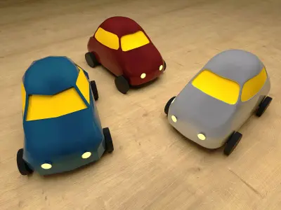 Toy vehicles Low-poly 3D model