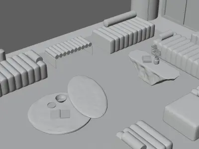 Furniture interior set 3D model