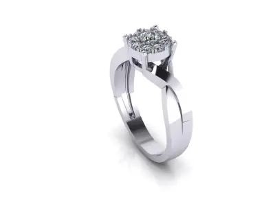 womans womens diamond ruby emerald Rings 3D print model 3D print model