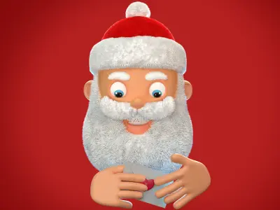 Animated Santa letter Low-poly 3D model