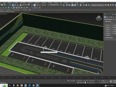 Modern Parking Lot - sketchup model 3D model