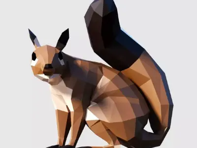 Squirrel Low-poly 3D model