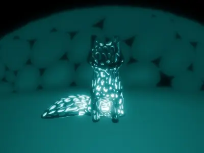 Spirit of the fox Vornoi edition 3D print model