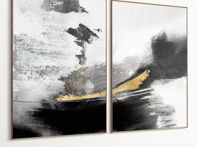 Plaster Two Photo Frame 420 Low-poly 3D model