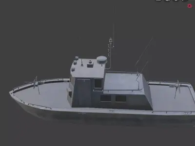 patrol boat Low-poly 3D model