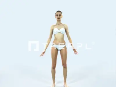 Beauty C Beach Animated Rigged Sports Woman Low-poly 3D model