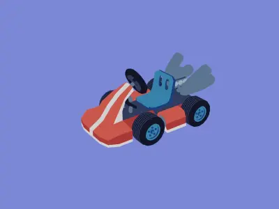 Toony Series - Tiny Kart Low-poly 3D model
