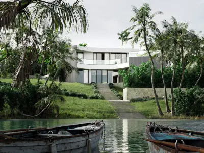 The Lake Villa scene 3D model