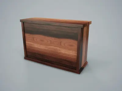 Cupboard PBR Game Ready sideboard with glass doors Low-poly 3D model