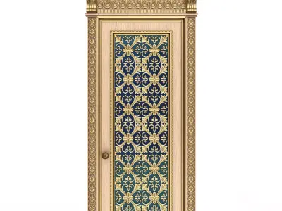 Carved Door Classic 01202 Wood Low-poly 3D model