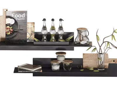 LOUK Shelf black kitchen Decor 3D model
