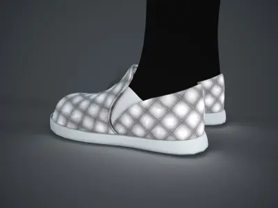 White Leather Shoes Style 2  Low-poly 3D model