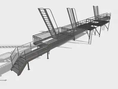 Fire ladders and platforms 3D model